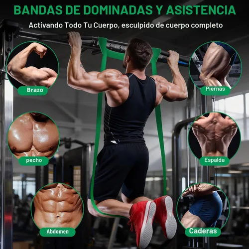 Miniatura 3 de Bandas de resistencia para entrenamiento, juego de bandas de asistencia para dominadas, bandas de entrenamiento de ejercicio para entrenamiento