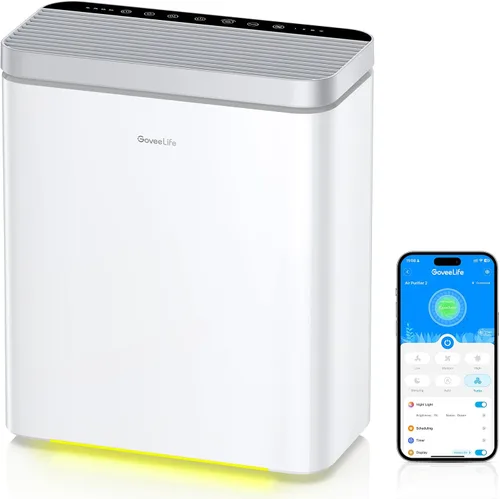 Miniatura 9 de GoveeLife Purificador de aire inteligente para el hogar, habitaciones grandes, cubre hasta 1046 pies cuadrados, monitor PM2.5, modo de sueño, filtro