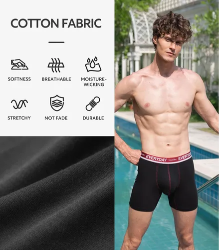 Miniatura 9 de Separatec Men's Underwear Cotton Boxer Briefs Breathable and Soft with Dual Pouch Design 7 Pack