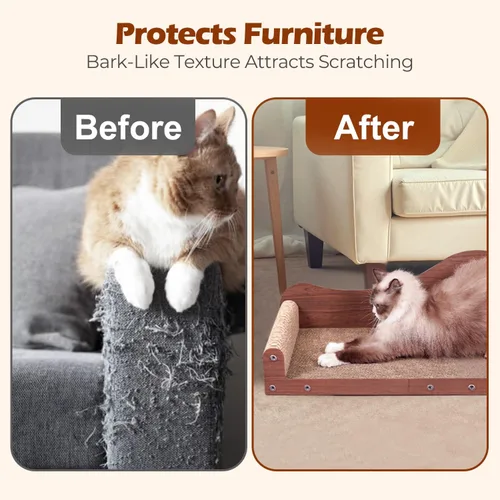 Miniatura 5 de ComSaf Cama Rascador Grande para Gatos - Tabla Rascadora para Gatos de 26", Sofá Rascador para Gatos de Cartón, Cama Lounge Rascadora Duradera
