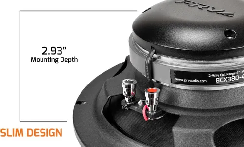 Miniatura 7 de PRV AUDIO Altavoz de audio coaxial para automóvil de 8 pulgadas poco profundo 8CX380-4 Altavoz delgado con controlador de tweeter incorporado