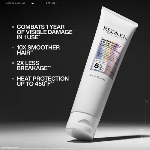 Miniatura 2 de Redken Acidic Bonding Concentrate Leave In Conditioner - For Weak & Damaged Hair, Bond Building & Strengthening Hair Repair Treatment, Smooths &