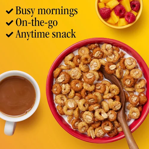 Miniatura 7 de Cheerios Oat Crunch Cinnamon Cereal de Desayuno, Hecho con Grano Entero, Tamaño Grande, 18.2 oz