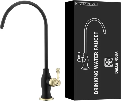 Miniatura 17 de Delle Rosa Grifo de agua potable de oro cepillado, grifo de filtración de agua comercial para sistema de filtro de agua debajo del fregadero, grifos