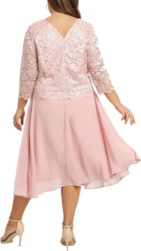 Miniatura 6 de Vestido de encaje de lentejuelas para mujer, talla grande, tallas grandes, para regalos para madres, ocasiones especiales, vestidos de fiesta de boda