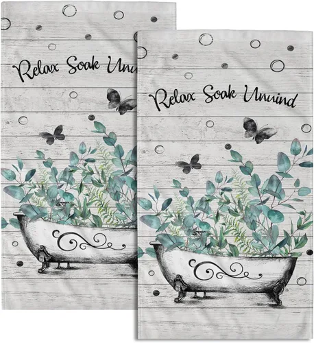 Miniatura 18 de Giwawa Juego de 2 toallas de mano con diseño floral de cerezo, suaves y absorbentes, para baño, cocina, hotel, spa, decoración Flor de cerezo rosa