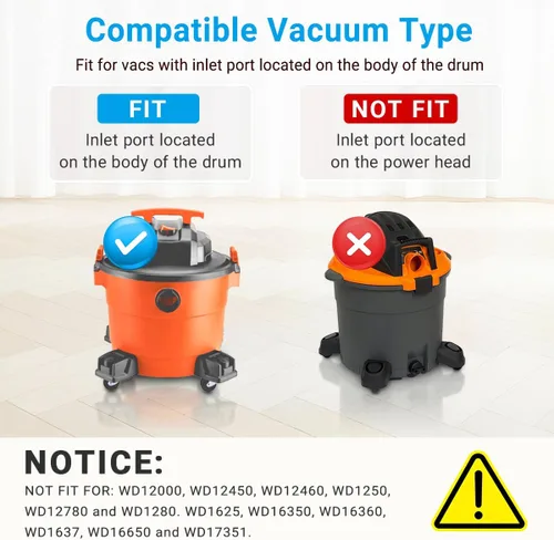 Miniatura 3 de Paquete de 10 bolsas de polvo VF3502 de alta eficiencia de repuesto para aspiradoras RIDGID de 12 a 16 galones húmedo/seco, bolsas de filtro al vacío
