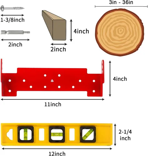 Miniatura 3 de Zozen Soportes Metálicos de Carril Guía para Aserradero de Motosierra, Paquete de 2 Soportes con Nivel y Tornillos, Utilizados para Madera de 2x4