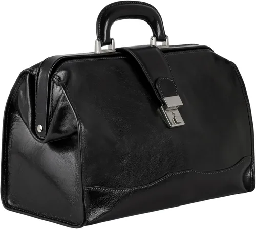 Time Resistance Bolso médico de cuero - Bolso médico italiano hecho a mano - Bolso estilo vintage - Maletín de cuero real