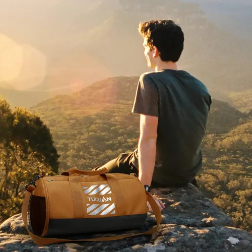 Miniatura 6 de TUGUAN Bolsas de gimnasio para hombres y mujeres, bolsa de gimnasio con bolsillo húmedo y compartimento para zapatos, bolsa de lona para hombres