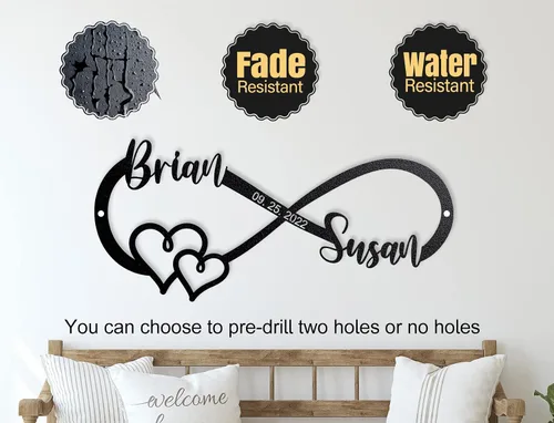 Miniatura 4 de Letrero de infinito personalizado, letrero de corazón infinito, detalles de decoración del hogar, placa de letrero de amor, regalos de festivales