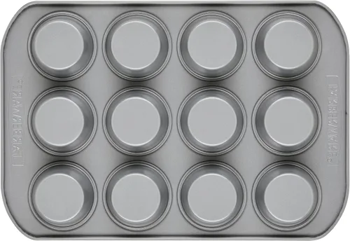Miniatura 9 de Farberware, utensilio para hornear antiadherente, asadera para muffins (12 copas), color gris, Sartén para muffins, 12 tazas, ninguno , Gris