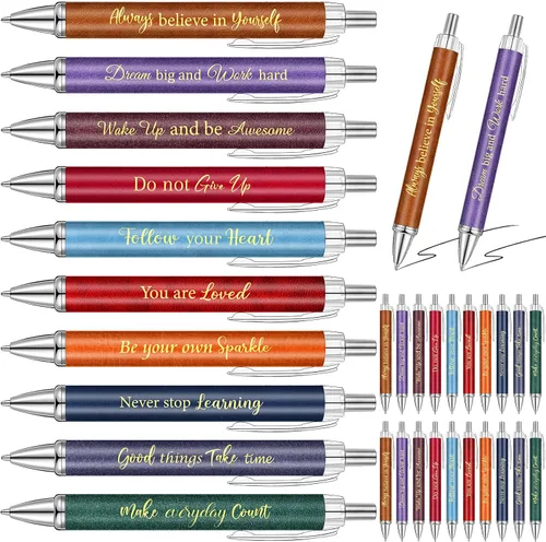 Miniatura 7 de Yeaqee 50 bolígrafos motivacionales a granel con diferentes citas inspiradoras para mujeres, regalos inspiradores, bolígrafos a granel