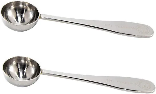 Honey Bear Kitchen Cucharas medidoras de 0.2 fl oz, acero inoxidable pulido, juego de 2