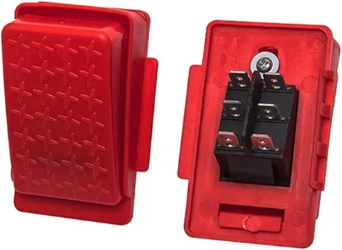Miniatura 24 de 3 piezas Interruptor de engranajes de 31x25mm de 6 pines 6V/12V Interruptor de palanca de avance, parada, marcha atrás para juguetes eléctricos