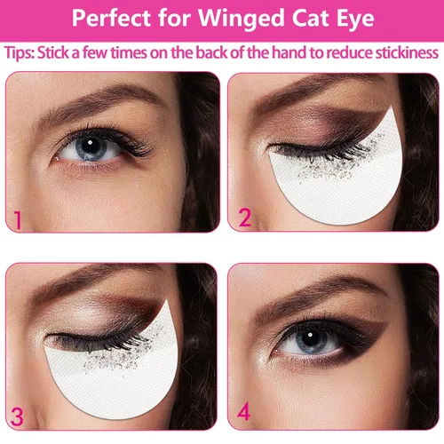 Miniatura 2 de TailaiMei 120 protectores de sombra de ojos, plantilla de sombra de ojos para evitar residuos de maquillaje, almohadilla de gel sin pelusa
