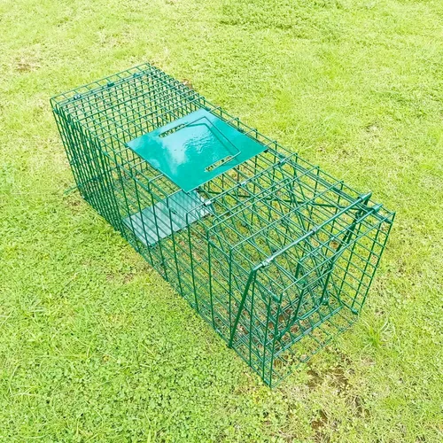 Miniatura 4 de Trampa de jaula plegable de 26" para animales vivos de PULOMI, kit de captura sin matar para conejos, gato callejero, ardilla, mapache, todos