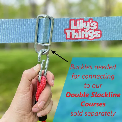 Miniatura 5 de Lily's Things Repuesto de línea de holgura y trinquete para juegos de cursos de doble ninja - Ninja Slackline..