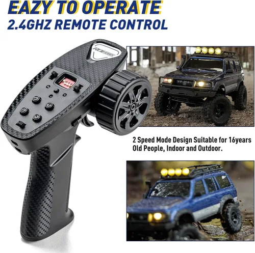 Miniatura 5 de EAZYRC FMS Fcx18 1/18 Land Cruiser 80 Toyota RC Rock Crawler RTR 4x4 Todo Terreno Impermeable Grado Hobby RC Trucks para Adultos y Principiantes