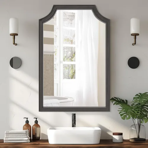 Miniatura 35 de WallBeyond Espejo de longitud completa para montar en la pared, 65 x 22 pulgadas, espejo de suelo con marco de madera rústica, espejo grande