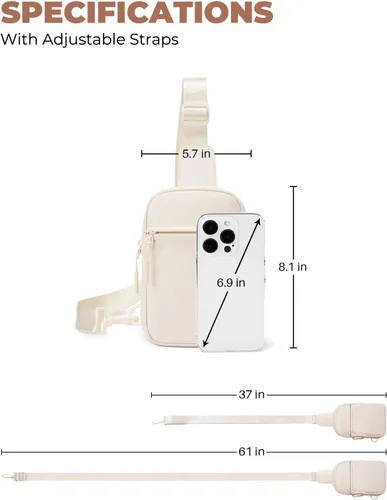 Miniatura 5 de CHOLISS Bolso bandolera pequeño para mujeres y hombres, bolsos cruzados, cangureras de moda, bolsa de pecho con correa extendida