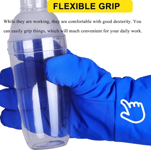 Miniatura 5 de Guantes criogénicos impermeables Guantes de piel de vaca de protección de baja temperatura para almacenamiento en frío de nitrógeno líquido de hielo