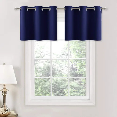 Miniatura 183 de NICETOWN Cortinas opacas de cocina para ventana sobre el fregadero, aislamiento térmico, decoración del hogar, pequeños niveles opacos con ojales