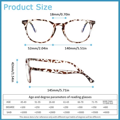Miniatura 2 de Henotin - Paquete de 6 lentes de lectura para hombres y mujeres, con bloqueo de luz azul, elegantes, para computadora, con estuche de cuero