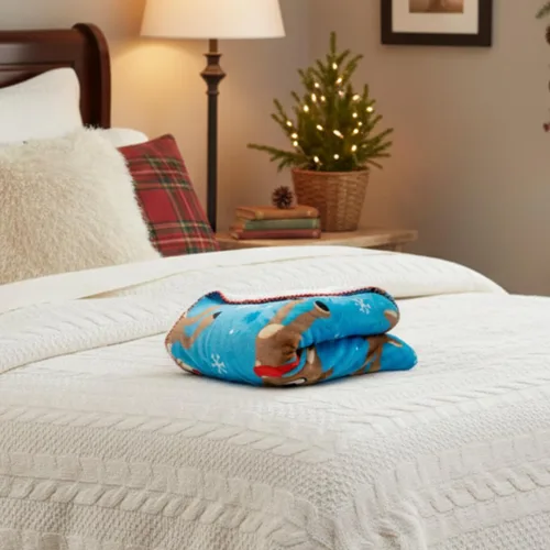 Miniatura 7 de Franco - Manta de sherpa de felpa suave para niños, de Rudolph, la renos de nariz roja, para las fiestas de Navidad, 46 x 60 pulgadas