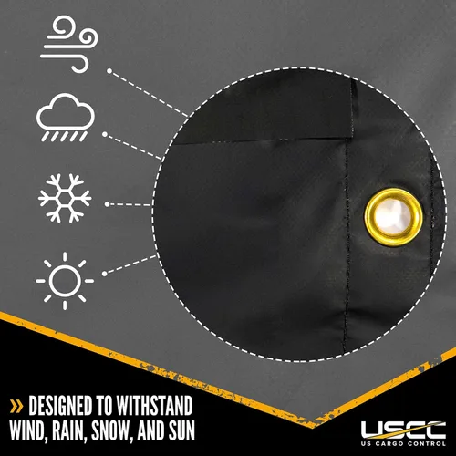 Miniatura 8 de US Cargo Control Lona de madera ligera de 3 piezas, material impermeable de poliéster recubierto de PVC de 14 onzas, protección duradera para tu