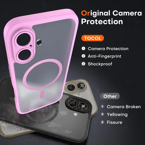 Miniatura 709 de TOCOL Funda para iPhone 11, compatible con Magsafe, protección completa de cámara, imanes integrados, protección contra caídas, funda translúcida
