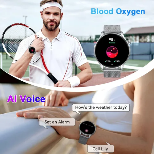 Miniatura 5 de Reloj Inteligente para Hombres y Mujeres Fitness: Realizar y Contestar Llamadas, Correr, Relojes Digitales para Hombres, Resistente al Agua, Reloj