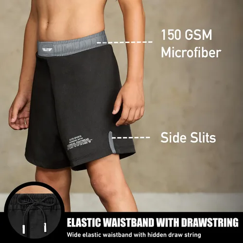 Miniatura 2 de Elite Sports Pantalones cortos de entrenamiento para niños MMA BJJ No GI UFC, pantalones cortos deportivos para niños y niñas, pantalones cortos