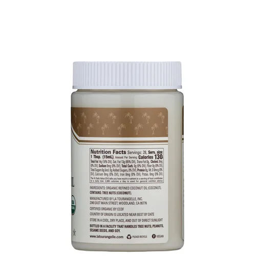 Miniatura 3 de La Tourangelle, Aceite de coco orgánico, refinado, para cocinar, hornear, cabello y cuidado de la piel, prensado con expulsor, 14 fl oz