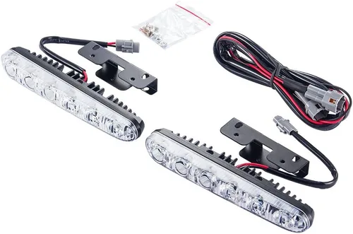 Miniatura 2 de Juego de 2 piezas de luces LED de alta potencia para conducción diurna, faros antiniebla LED para coche, ajuste universal Blanco