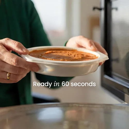Miniatura 7 de Thick & Easy® Pollo asado en puré con papas y zanahorias, comida modificada con textura para soporte para tragar, comida lista para el microondas