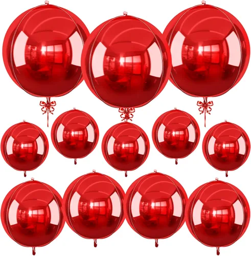 Miniatura 17 de 12 globos redondos de aluminio azul marino, globos de helio 4D de 22 pulgadas, 15 pulgadas, 10 pulgadas, globo de aluminio azul metálico