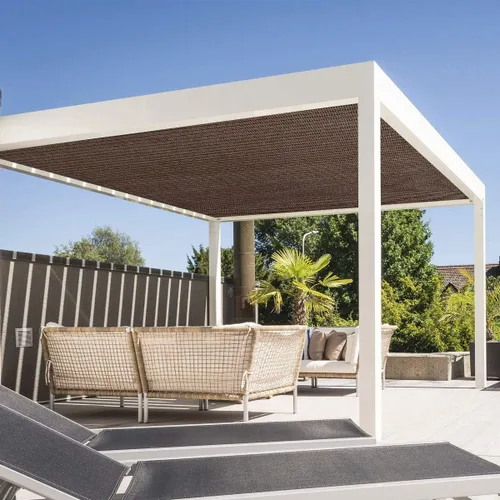 Miniatura 6 de Eden's Decor - Toldo de sol de borde plano y recto, 4' x 5', marrón, con bloqueo de rayos UV, toldo de tela para exteriores, para pérgola, patio