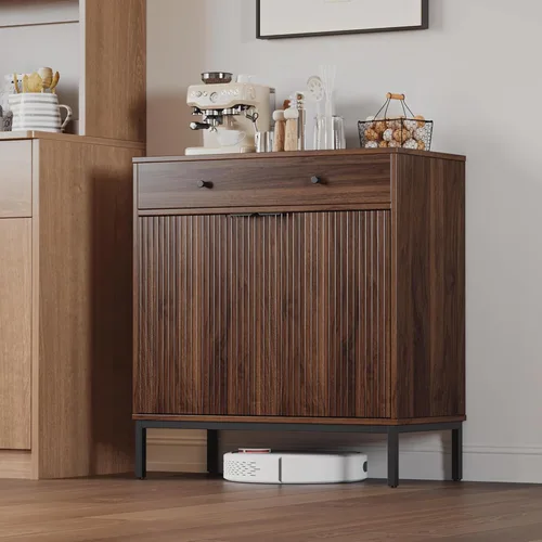 Miniatura 14 de Mericonia Aparador Buffet de Granja con Almacenamiento, Barra de Café Acanalada con Puertas y Estantes Ajustables, Gabinete de Consola de Madera A