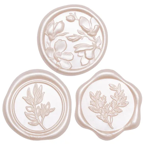Miniatura 25 de UNIQOOO Adhesivos de sello de cera – (3 diseños en 1 unidad) para invitación de boda, 60 calcomanías autoadhesivas, perfectas para invitación