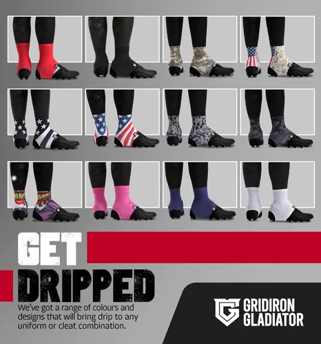 Miniatura 6 de Gridiron Gladiator - Fundas de tacos, calcetines para tacos de fútbol americano, polainas para tacos de fútbol, béisbol y sóftbol Rojo