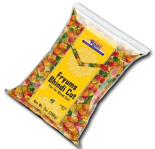Miniatura 8 de Rani Far Far / Fryums (pellet de trigo y tapioca) Forma Bhindi 7 oz (200 g) ~ Vegano, Kosher, sin cocinar, utilizado para hacer papad, bhungra