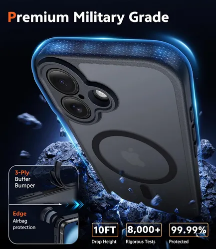 Miniatura 1057 de FNTCASE Funda para iPhone 13 Pro-Max: Fundas magnéticas transparentes compatibles con Magsafe Slim anti amarillamiento protección contra caídas