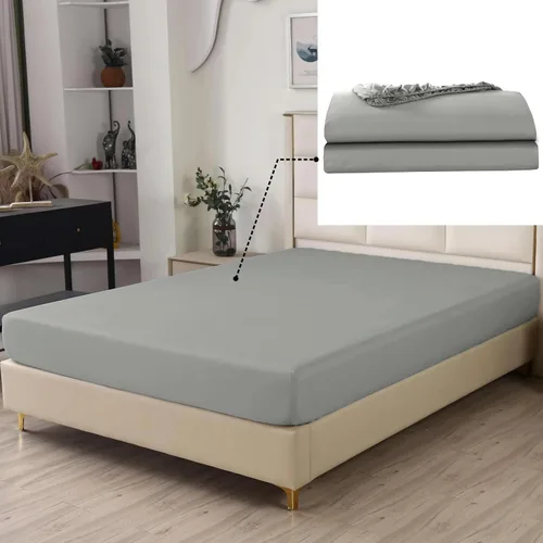 Miniatura 8 de SDIII Sábana bajera ajustable de microfibra cepillada de calidad de hotel, suave y transpirable, tamaño matrimonial, color negro, paquete de 2