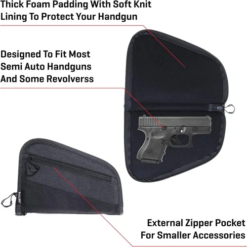 Miniatura 2 de Auto-Fit Handgun Case, 9 Inch, Black