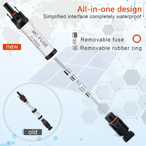 Miniatura 3 de Conector de fusible solar de 30 A IP68, resistente al agua, 1000 V, portafusibles en línea de 30 A, conector macho y hembra, resistente al agua