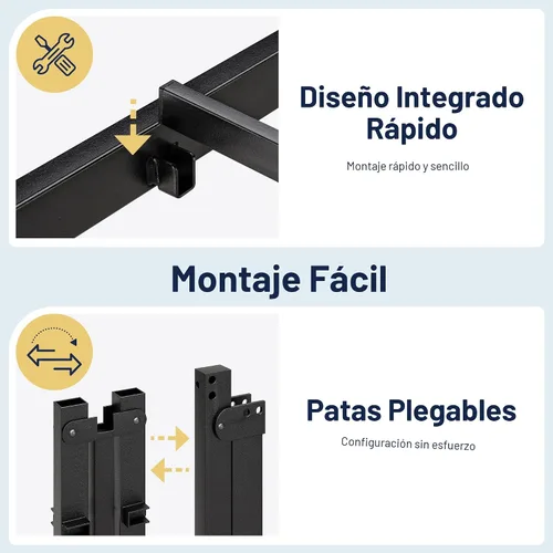 Miniatura 7 de Allewie Base de cama de tamaño matrimonial, camas de plataforma de metal de 14 pulgadas con espacio de almacenamiento, no necesita somier y fácil