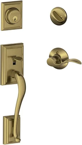 Miniatura 11 de Schlage F60 ADD 622 PLY Addison - Juego de manijas de entrada frontal con perilla Plymouth, cerrojo con llave de 1 lado, negro mate Mate negro