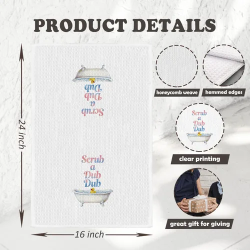 Miniatura 2 de Chicimln - Divertidas toallas de mano de goma para baño, estilo bohemio, para bañera, pato amarillo, toallas de mano decorativas para niños y niñas