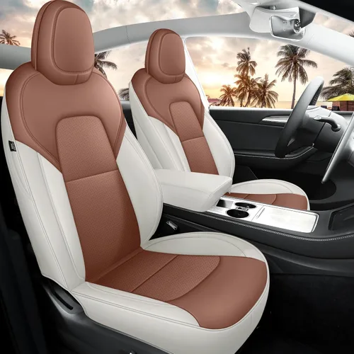 Miniatura 16 de Fundas de Asiento Negras para Tesla Model Y, Funda de Asiento de Coche Tesla de 12 Piezas, Impermeable, Cuero Nappa, Totalmente Envueltas, Negro